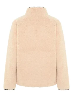 Fleecejacke in Beige/ Schwarz