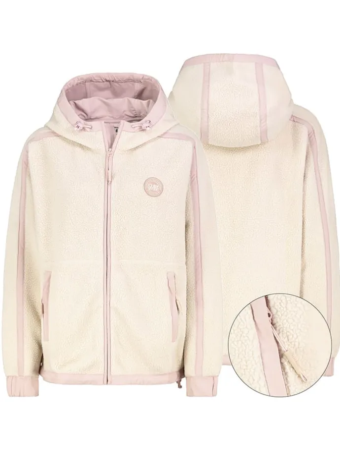 Fleecejacke in Creme/ Rosé