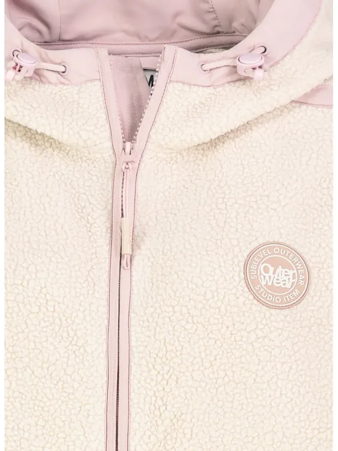 Fleecejacke in Creme/ Rosé