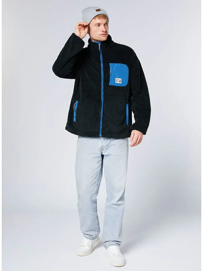 Fleecejacke in Dunkelblau/ Blau