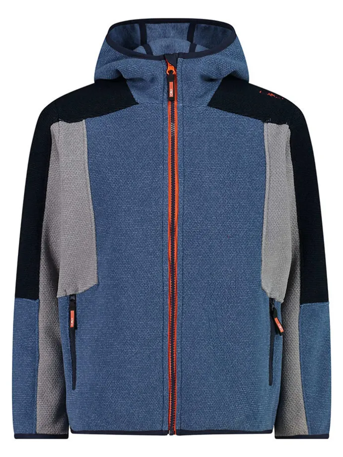 Fleecejacke in Dunkelblau/ Grau/ Schwarz