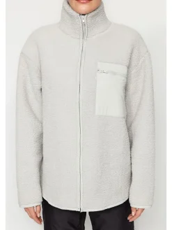 Fleecejacke in Hellgrau