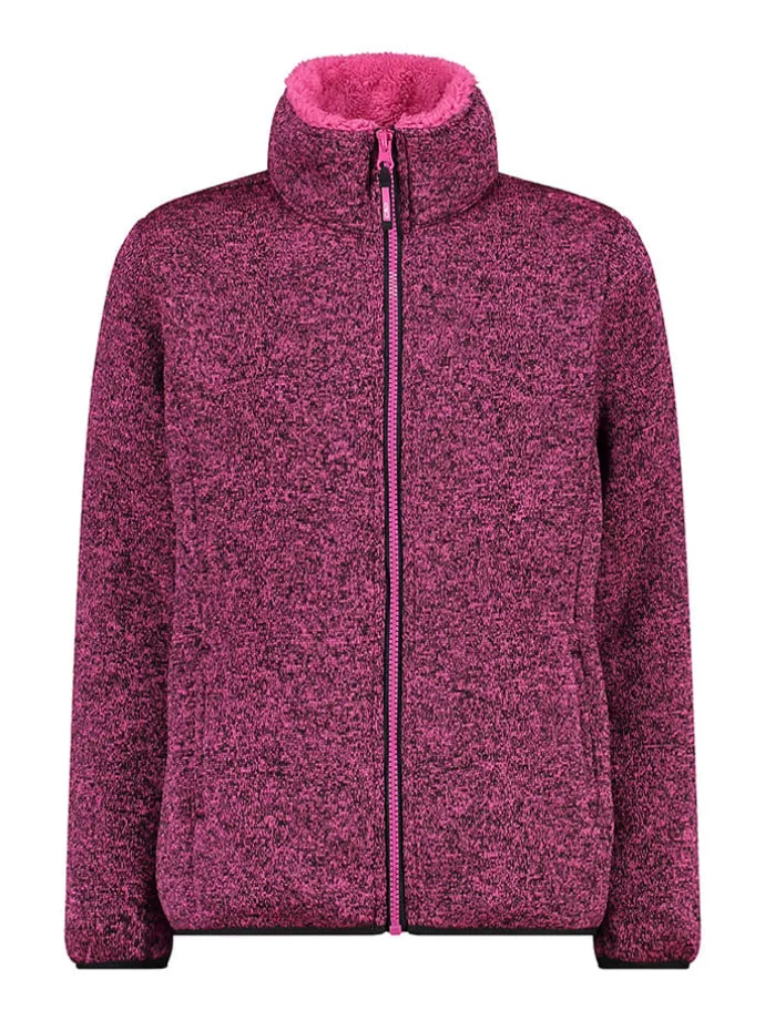 Fleecejacke in Pink/ Schwarz