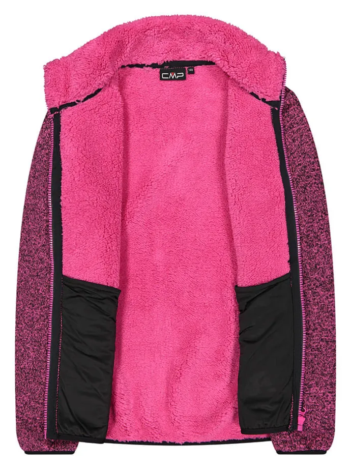 Fleecejacke in Pink/ Schwarz