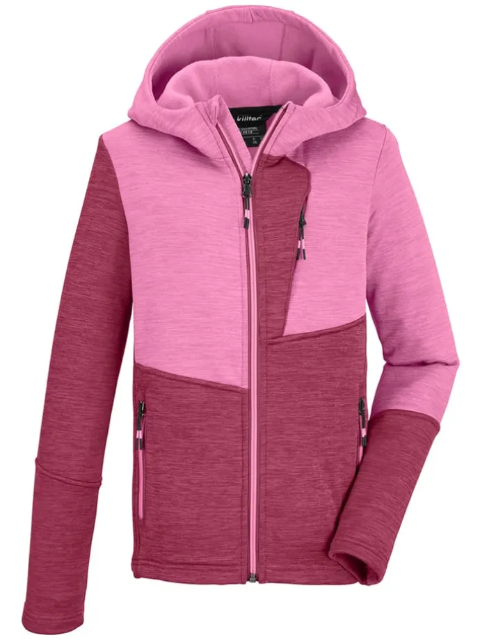 Fleecejacke in Rot/ Rosa