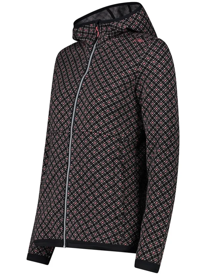 Fleecejacke in Schwarz/ Bunt