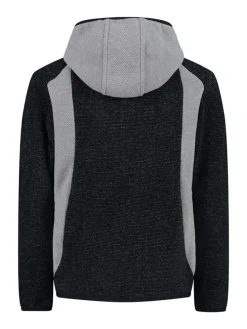 Fleecejacke in Schwarz/ Grau/ Weiß
