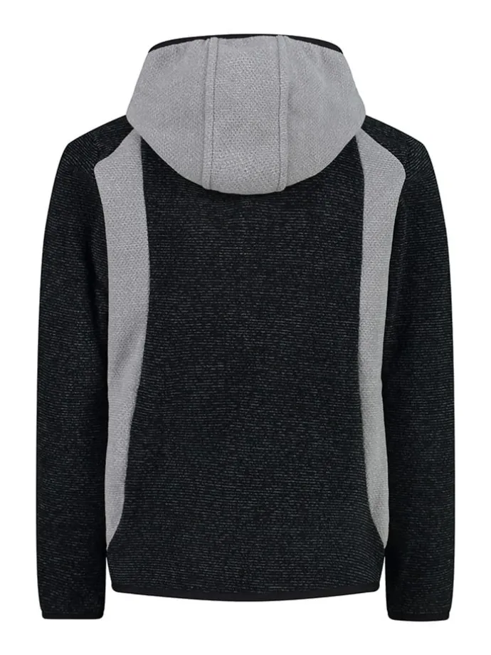 Fleecejacke in Schwarz/ Grau/ Weiß