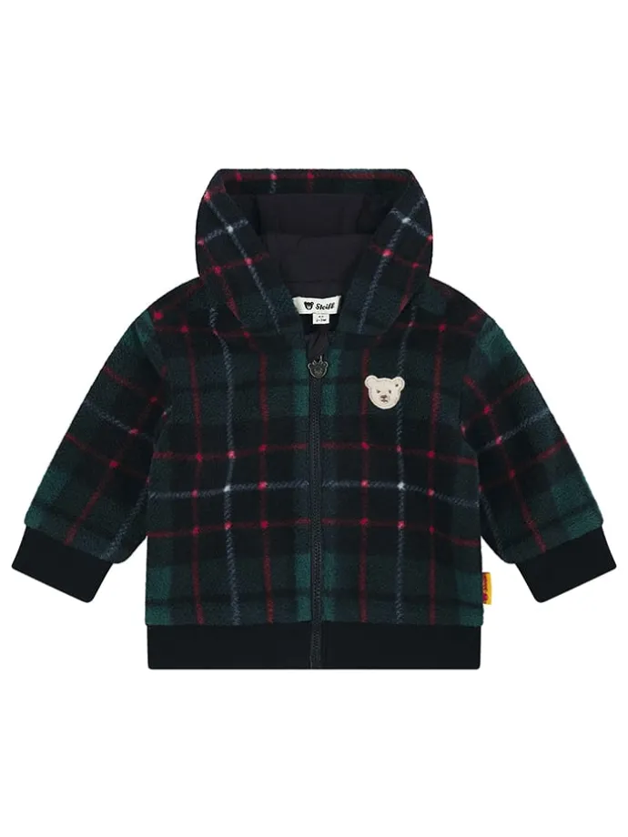 Fleecejacke in Schwarz/ Grün