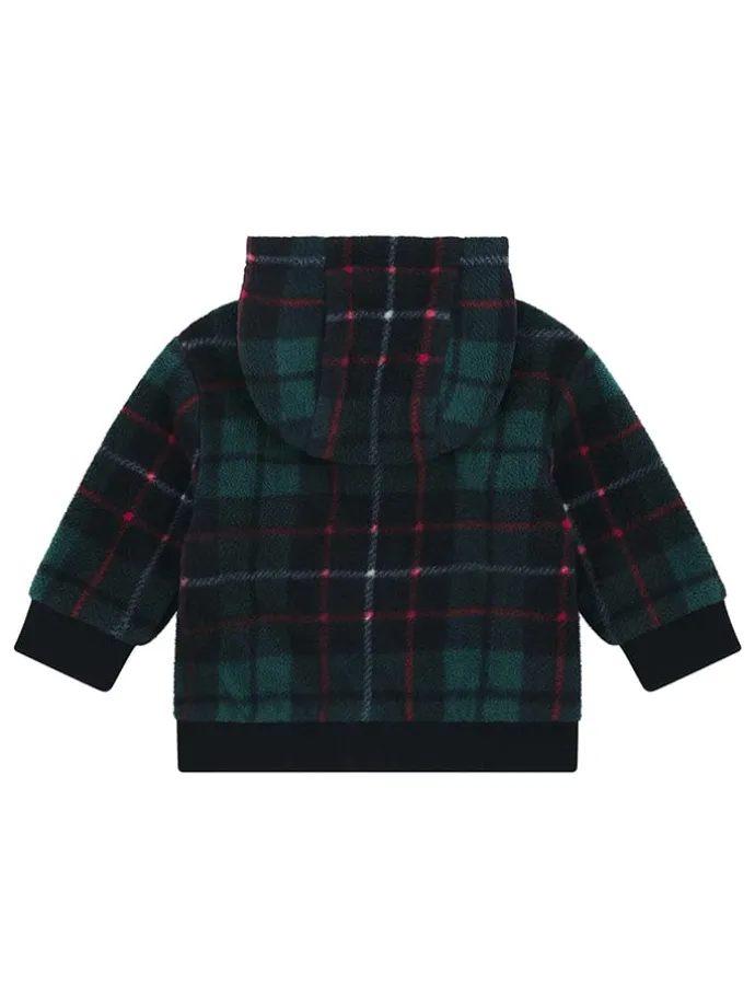 Fleecejacke in Schwarz/ Grün