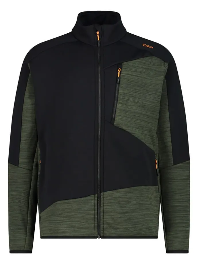 Fleecejacke in Schwarz/ Khaki