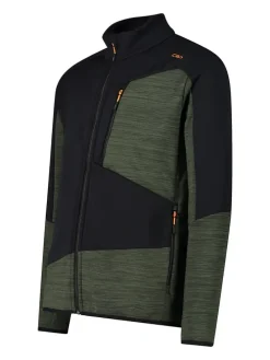 Fleecejacke in Schwarz/ Khaki