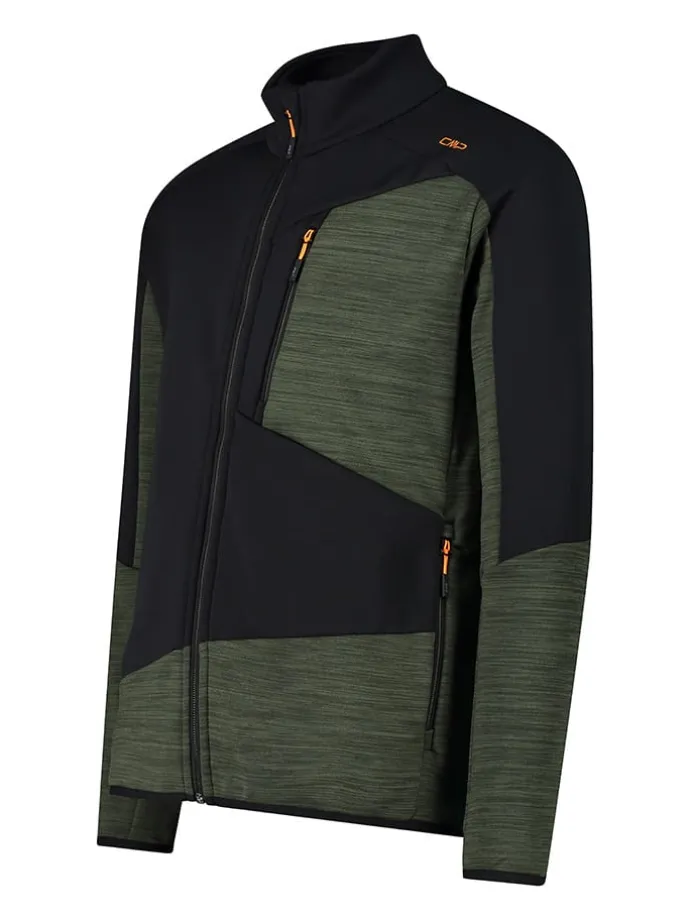 Fleecejacke in Schwarz/ Khaki