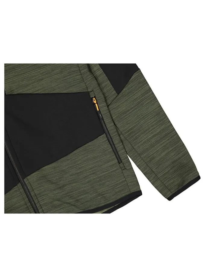 Fleecejacke in Schwarz/ Khaki