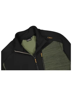 Fleecejacke in Schwarz/ Khaki