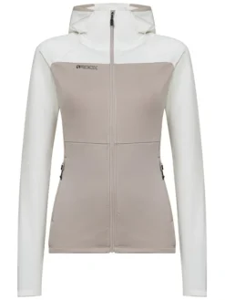 Fleecejacke "Linzor" in Beige/ Weiß