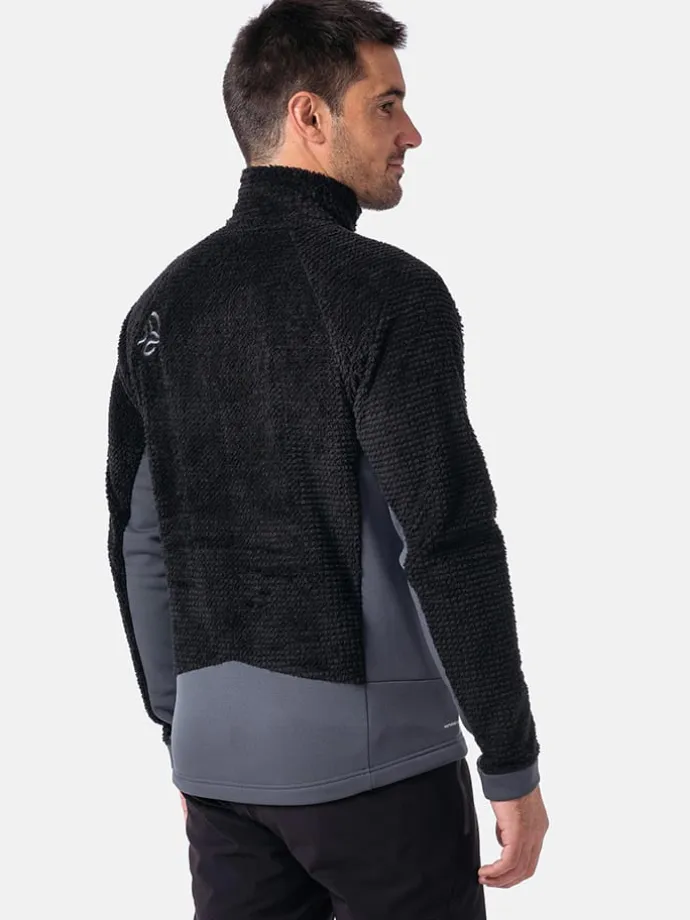 Fleecejacke "Lofter" in Schwarz/ Grau