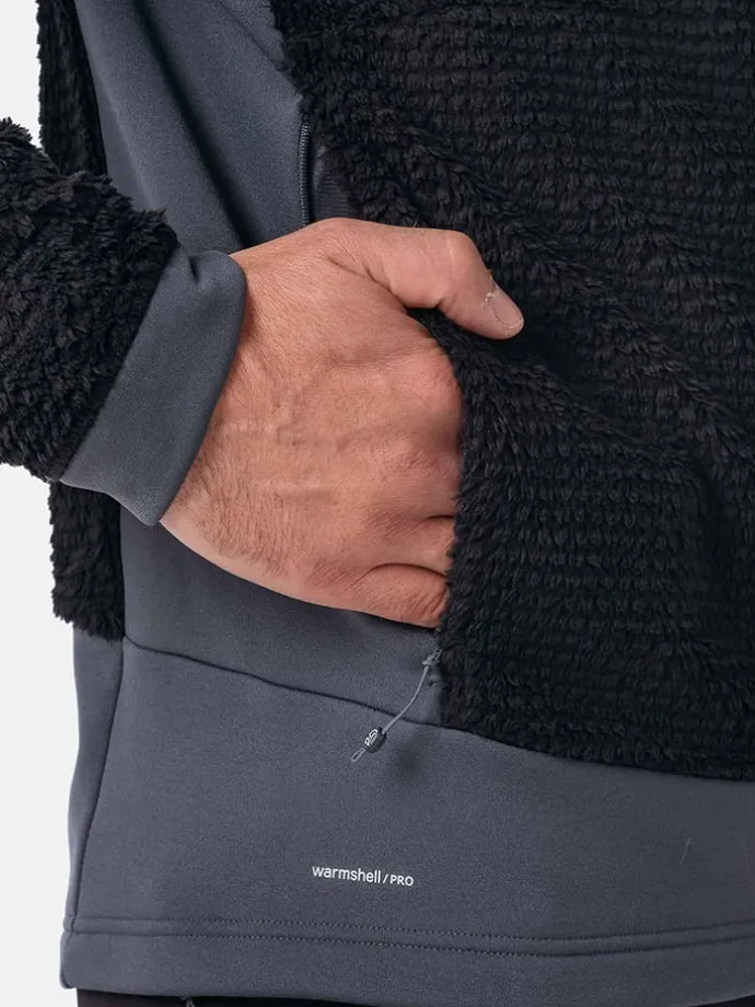 Fleecejacke "Lofter" in Schwarz/ Grau