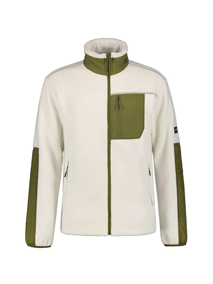 Fleecejacke "Mohawk" in Creme/ Khaki
