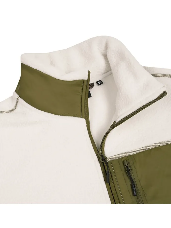 Fleecejacke "Mohawk" in Creme/ Khaki