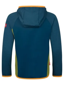 Fleecejacke "Seiland" in Blau/ Khaki/ Orange