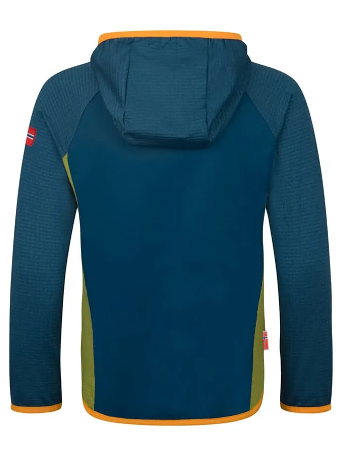 Fleecejacke "Seiland" in Blau/ Khaki/ Orange
