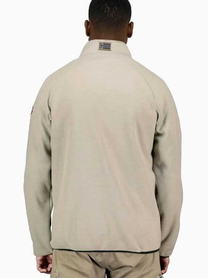 Fleecejacke "Thizy" in Beige/ Grau