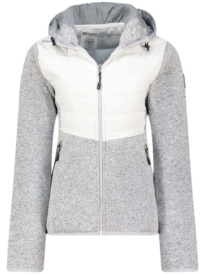 Fleecejacke "Tilove" in Grau/ Weiß