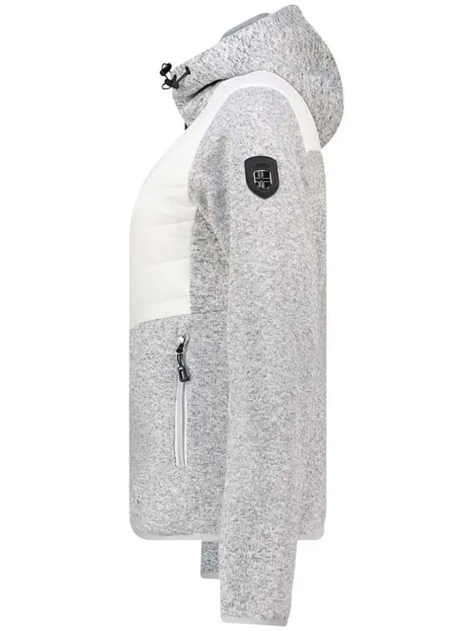 Fleecejacke "Tilove" in Grau/ Weiß