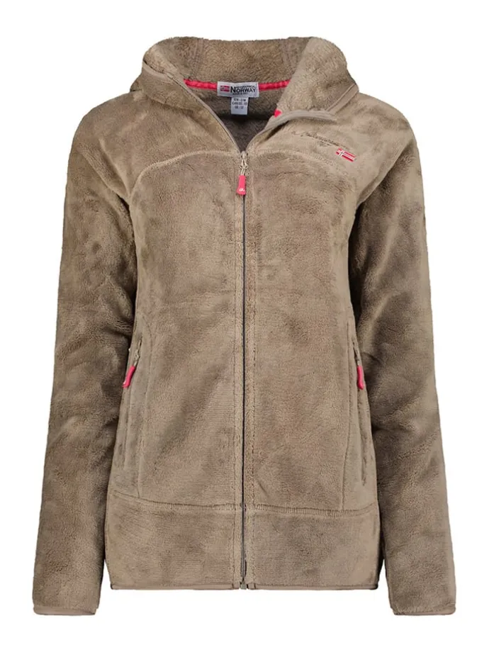 Fleecejacke "Upalood" in Hellbraun/ Grau
