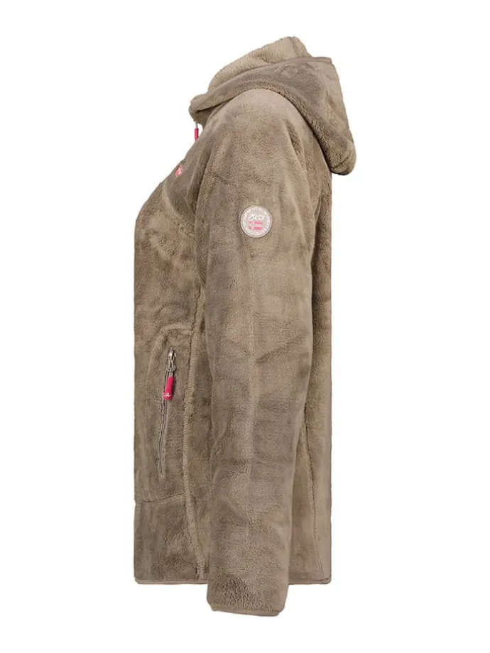 Fleecejacke "Upalood" in Hellbraun/ Grau