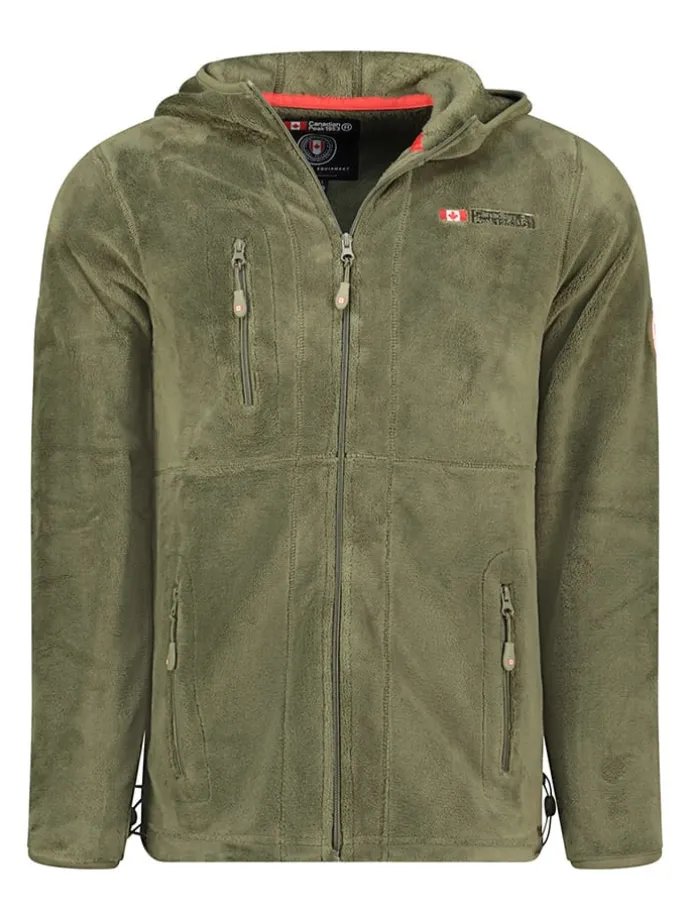 Fleecejacke "Uploadeak" in Olivgrün