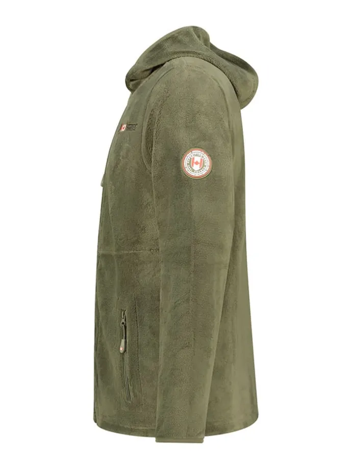 Fleecejacke "Uploadeak" in Olivgrün