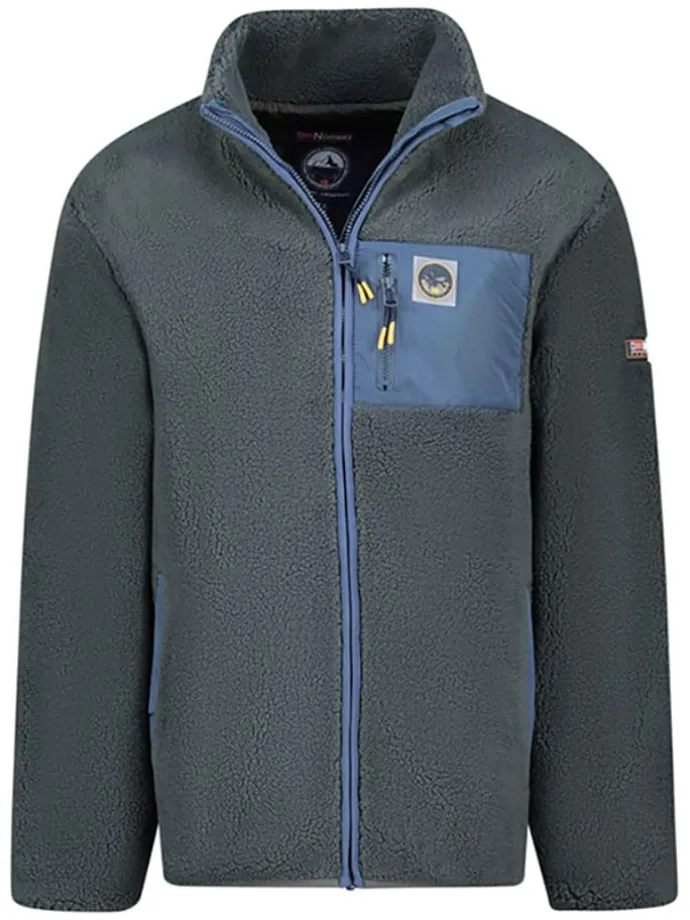 Fleecejacke "Urock" in Anthrazit/ Blau