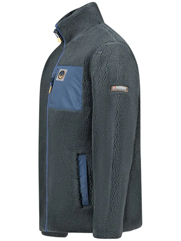 Fleecejacke "Urock" in Anthrazit/ Blau