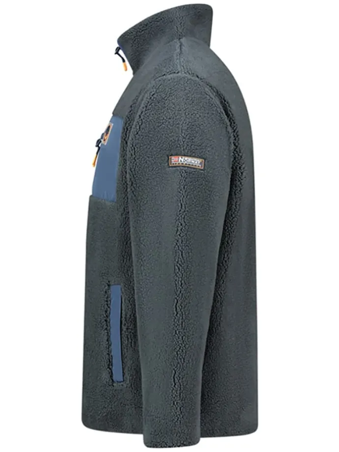 Fleecejacke "Urock" in Anthrazit/ Blau