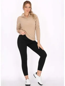 Fleecepullover in Beige