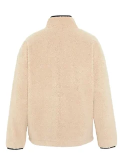 Fleecepullover in Beige/ Schwarz