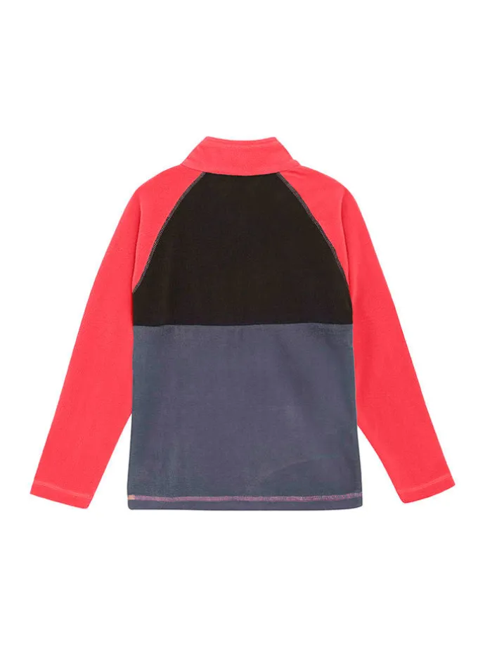 Fleecepullover in Blau/ Schwarz/ Pink