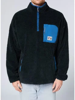 Fleecepullover in Dunkelblau/ Blau