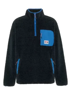 Fleecepullover in Dunkelblau/ Blau