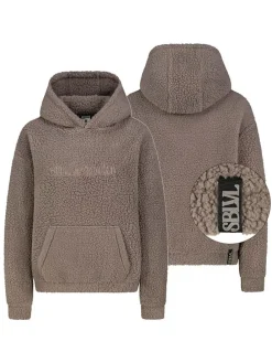 Fleecepullover in Hellbraun