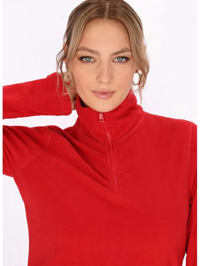 Fleecepullover in Rot