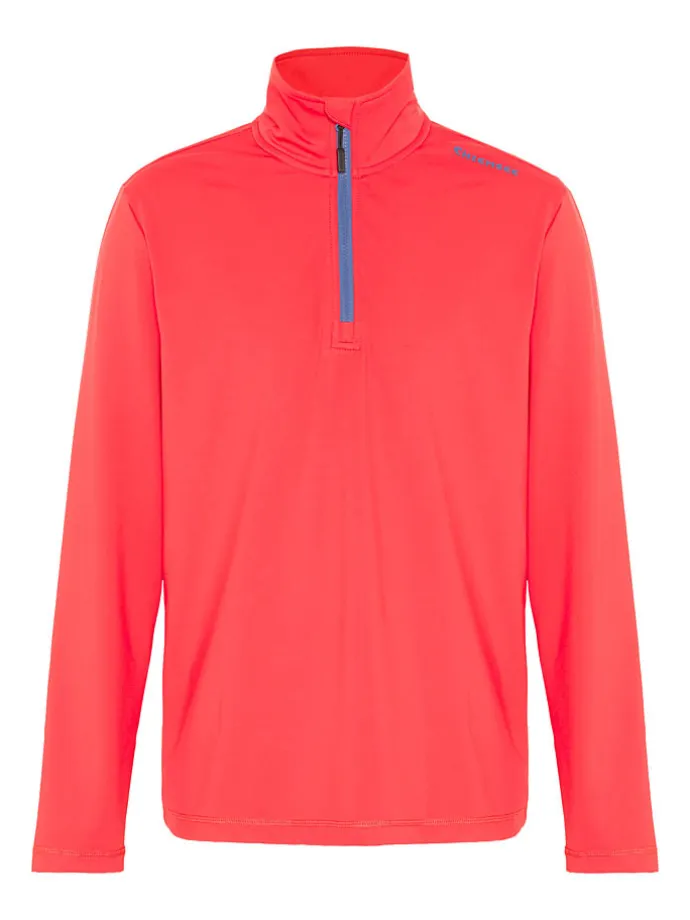 Fleecepullover in Rot/ Blau