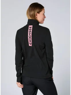 Fleecepullover in Schwarz/ Rosa