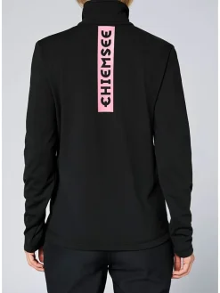 Fleecepullover in Schwarz/ Rosa