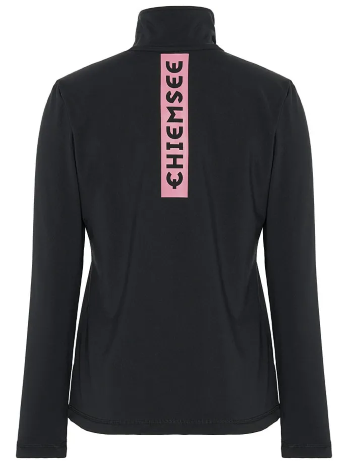 Fleecepullover in Schwarz/ Rosa