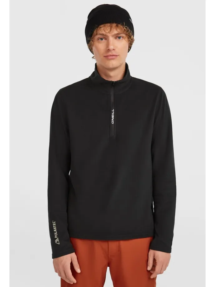 Fleecepullover in Schwarz