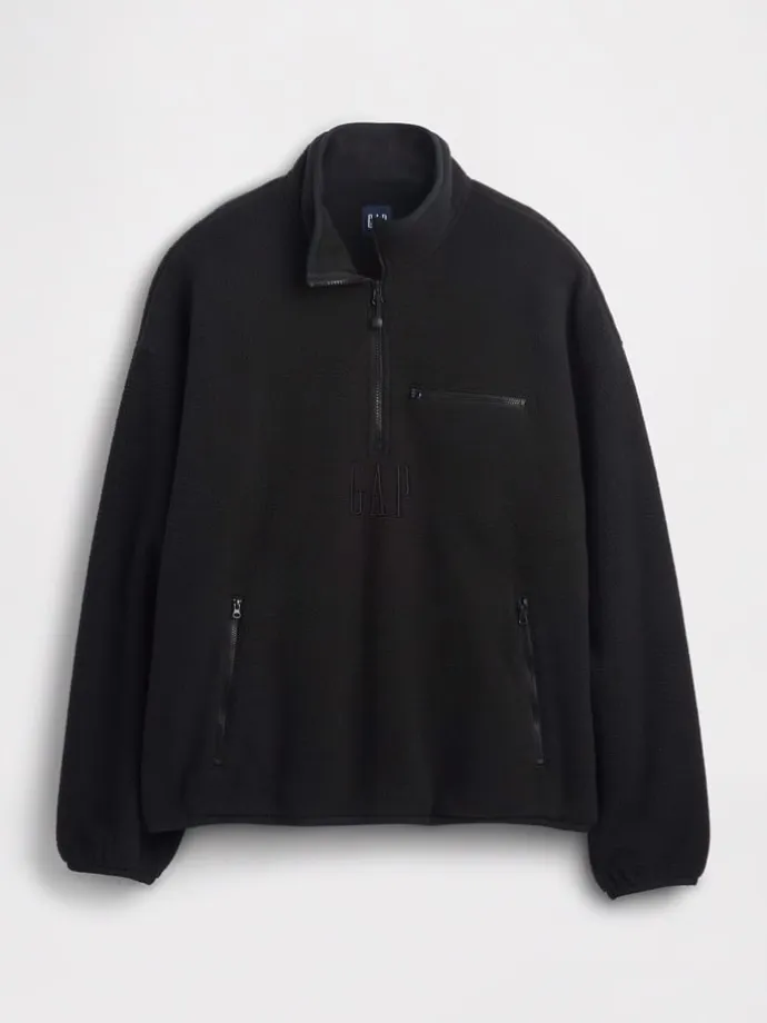 Fleecepullover in Schwarz