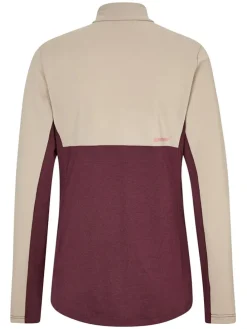 Fleecepullover "Japra" in Beige/ Rot